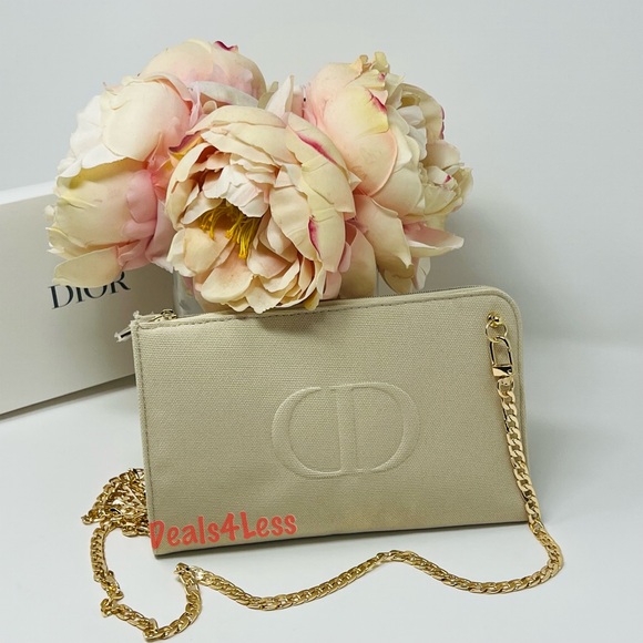 Dior Crossbody Bag Pouch Purse Removable Chain Strap DIOR Logo New in Box - Picture 2 of 8